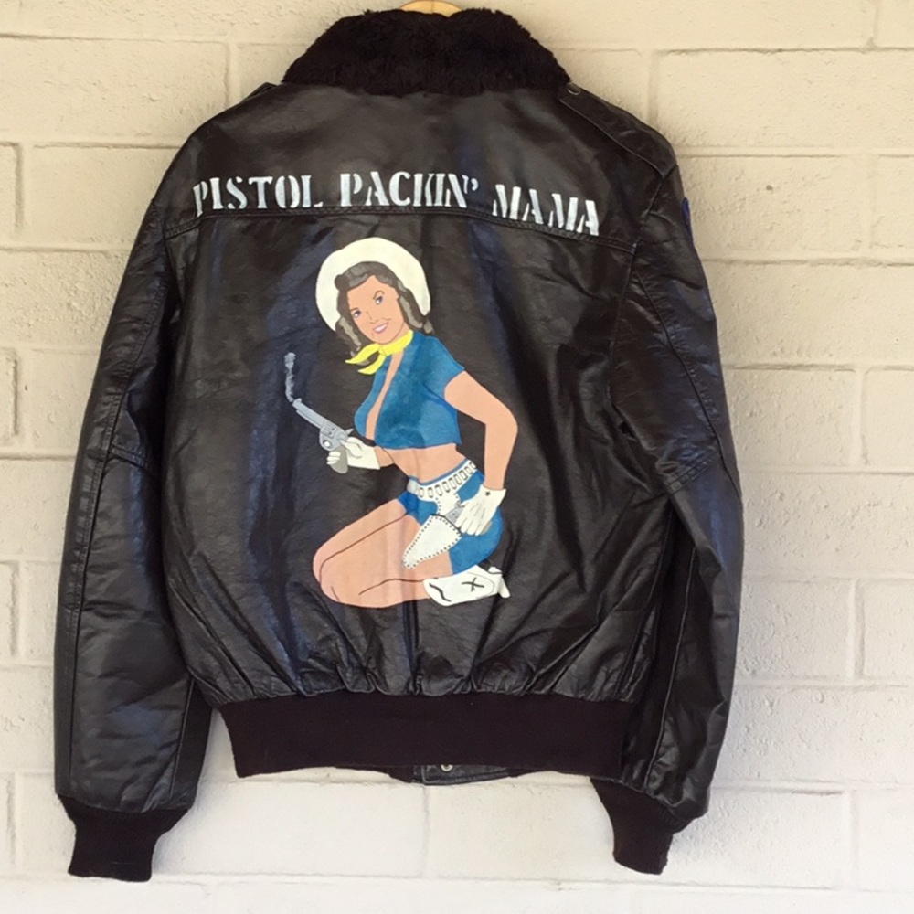 A2 Bomber Style Flight Jacket with WWII Nose Art